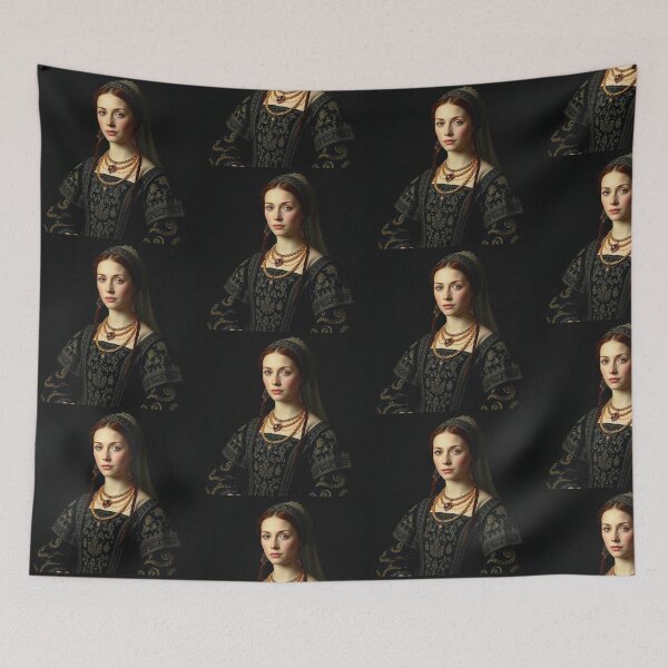 Item preview, Tudor Era Courtier woman in a beautiful period dress portrait art designed and sold by Vintage Designs +.