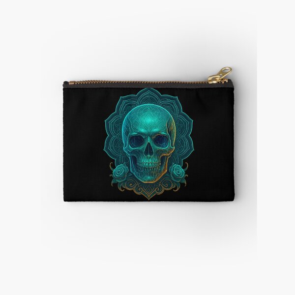 Item preview, Turquoise skull with glowing mandala designed and sold by LaNadaYFundante.
