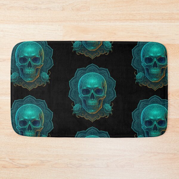 Item preview, Turquoise skull with glowing mandala designed and sold by LaNadaYFundante.