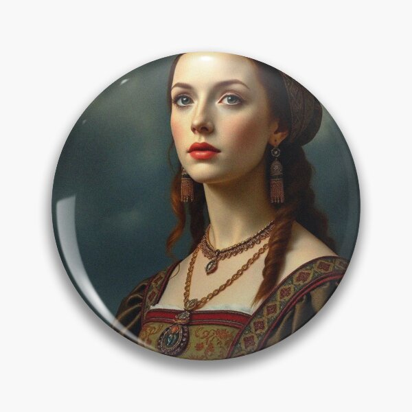 Item preview, Tudor Era Courtier woman in a beautiful period dress portrait art designed and sold by Vintage Designs +.