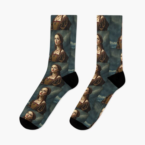 Item preview, Tudor Era Courtier woman in a beautiful period dress portrait art designed and sold by Vintage Designs +.