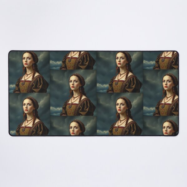Item preview, Tudor Era Courtier woman in a beautiful period dress portrait art designed and sold by Vintage Designs +.