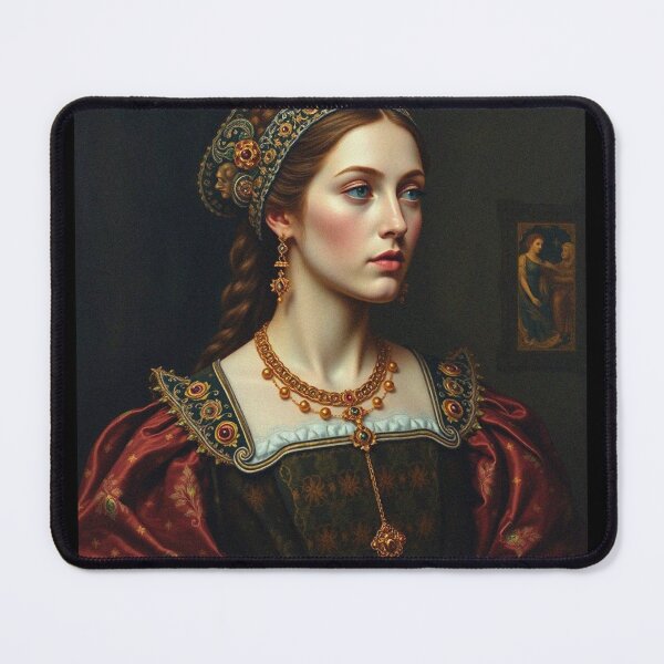 Item preview, Tudor Era Courtier woman in a beautiful period dress portrait art designed and sold by Vintage Designs +.