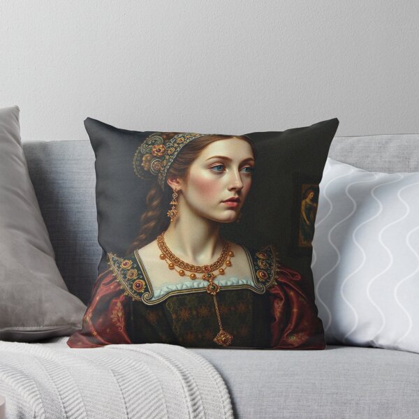 Item preview, Tudor Era Courtier woman in a beautiful period dress portrait art designed and sold by Vintage Designs +.