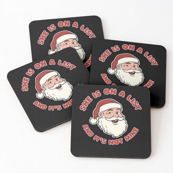 Item preview, She's On A List and It's Not Mine Funny Santa Christmas Humor Santa Saying  designed and sold by NightWisdom.