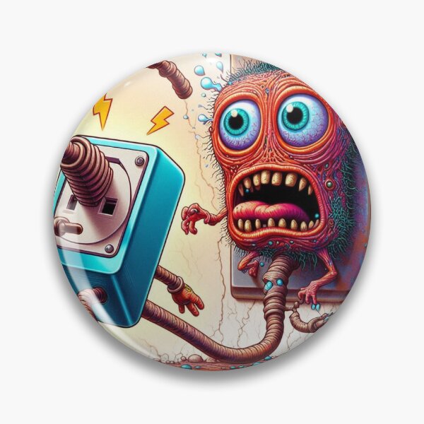 Item preview, Funny Cartoon Plug and Socket Panic designed and sold by StickerVibeStudio.