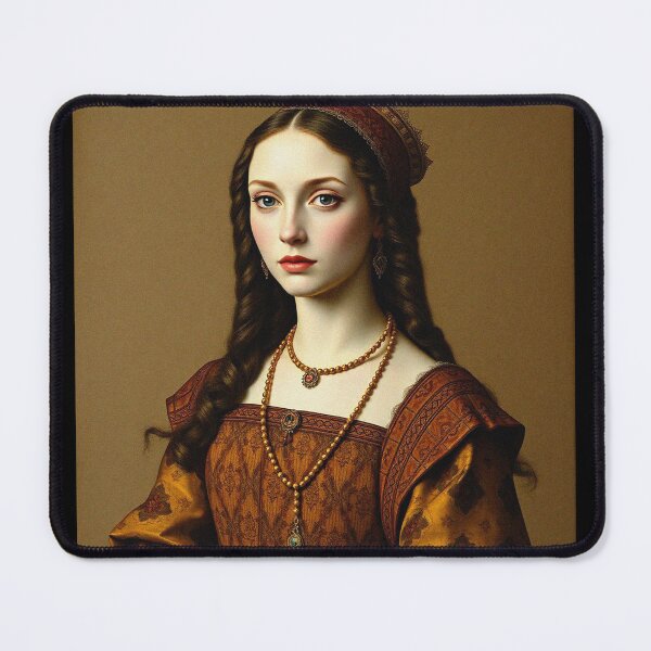 Item preview, Tudor Era Courtier woman in a beautiful period dress portrait art designed and sold by Vintage Designs +.