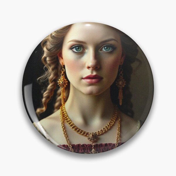 Item preview, Tudor Era Courtier woman in a beautiful period dress portrait art designed and sold by Vintage Designs +.
