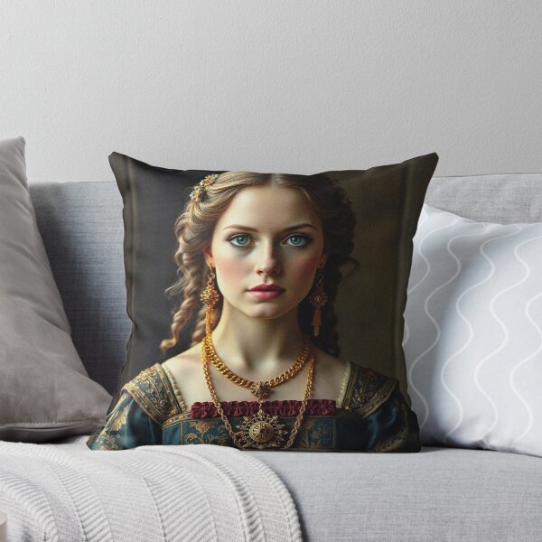 Item preview, Tudor Era Courtier woman in a beautiful period dress portrait art designed and sold by Vintage Designs +.