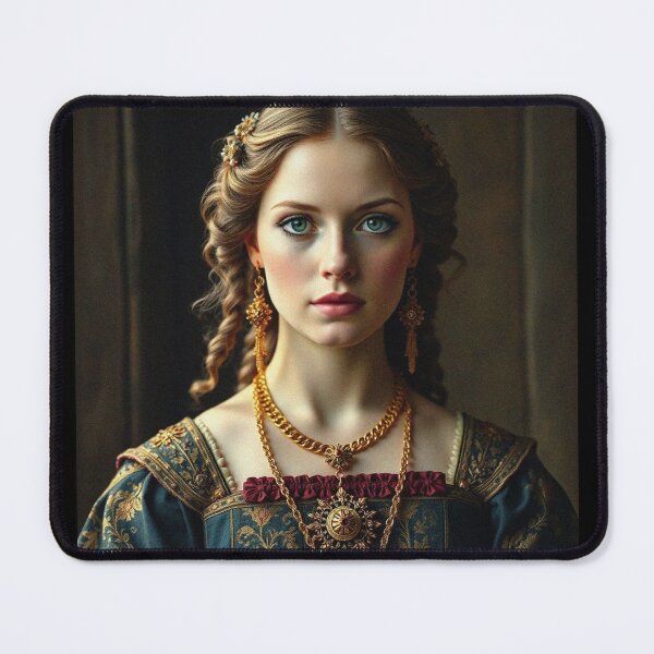 Item preview, Tudor Era Courtier woman in a beautiful period dress portrait art designed and sold by Vintage Designs +.