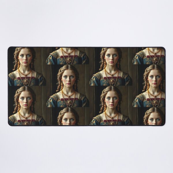 Item preview, Tudor Era Courtier woman in a beautiful period dress portrait art designed and sold by Vintage Designs +.