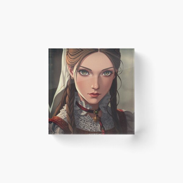 Item preview, udor Era Courtier woman in a beautiful period dress portrait art designed and sold by Vintage Designs +.
