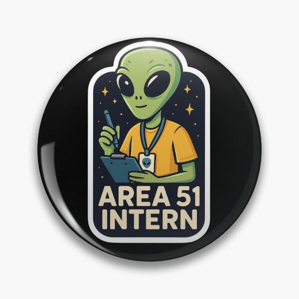 Item preview, Area 51 Intern – Funny Alien Workday designed and sold by StickerVibeStudio.