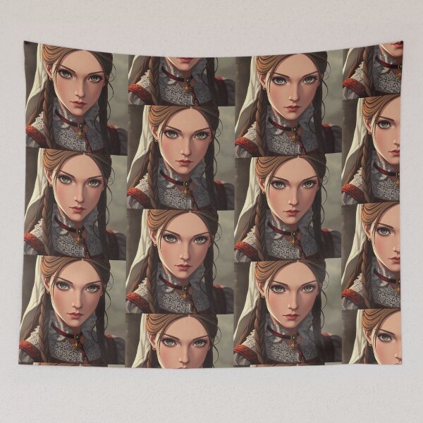 Item preview, udor Era Courtier woman in a beautiful period dress portrait art designed and sold by Vintage Designs +.