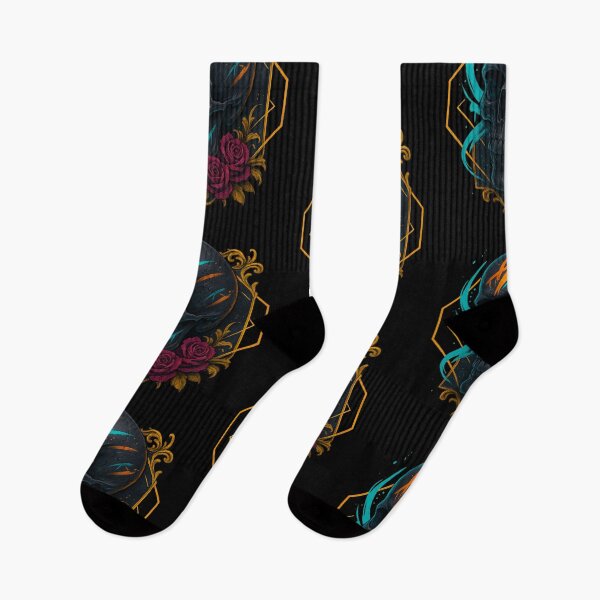 Item preview, Black skull with teal and orange strokes designed and sold by LaNadaYFundante.