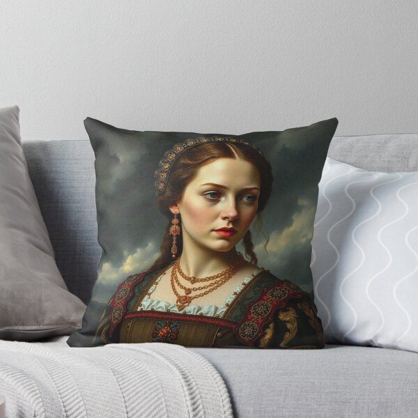 Item preview, Tudor Era Courtier woman in a beautiful period dress portrait art designed and sold by Vintage Designs +.