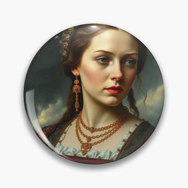 Item preview, Tudor Era Courtier woman in a beautiful period dress portrait art designed and sold by Vintage Designs +.