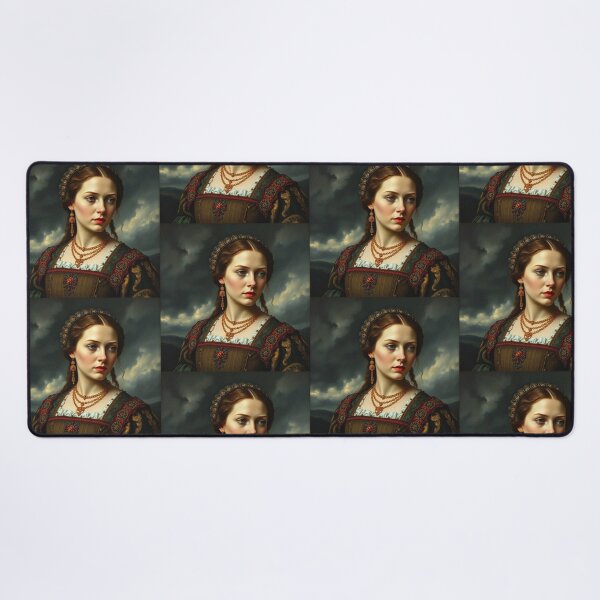 Item preview, Tudor Era Courtier woman in a beautiful period dress portrait art designed and sold by Vintage Designs +.