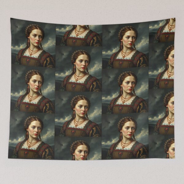 Item preview, Tudor Era Courtier woman in a beautiful period dress portrait art designed and sold by Vintage Designs +.