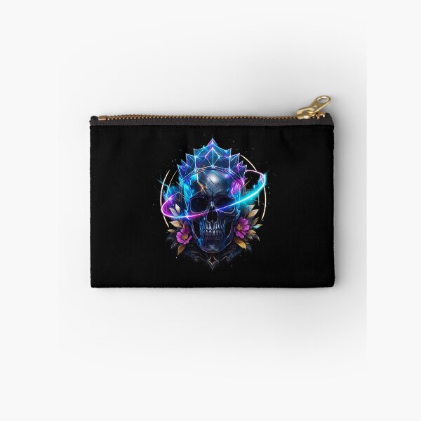 Item preview, Neon crowned skull with purple flowers designed and sold by LaNadaYFundante.