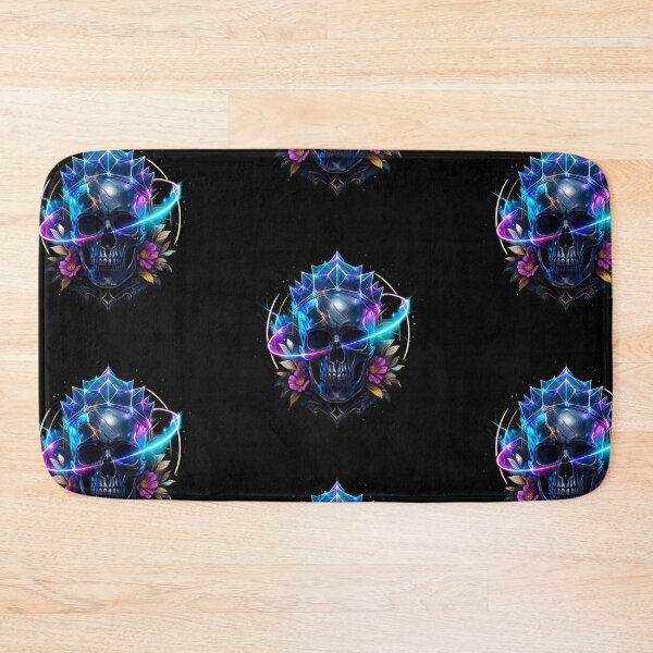 Item preview, Neon crowned skull with purple flowers designed and sold by LaNadaYFundante.