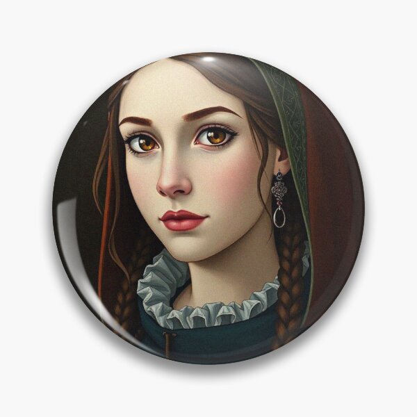 Item preview,  Tudor Era Courtier woman in a beautiful period dress portrait art designed and sold by Vintage Designs +.