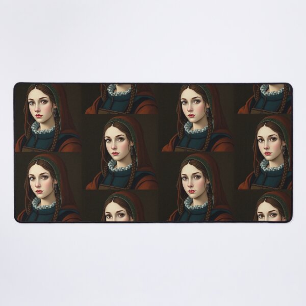 Item preview, Tudor Era Courtier woman in a beautiful period dress portrait art designed and sold by Vintage Designs +.