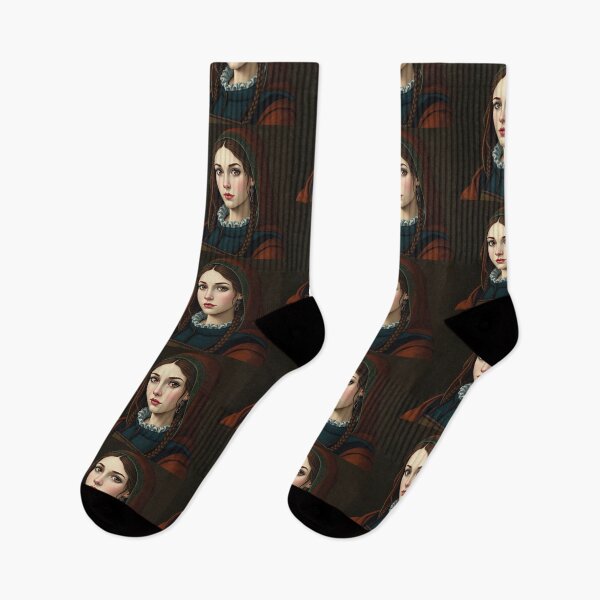 Item preview,  Tudor Era Courtier woman in a beautiful period dress portrait art designed and sold by Vintage Designs +.