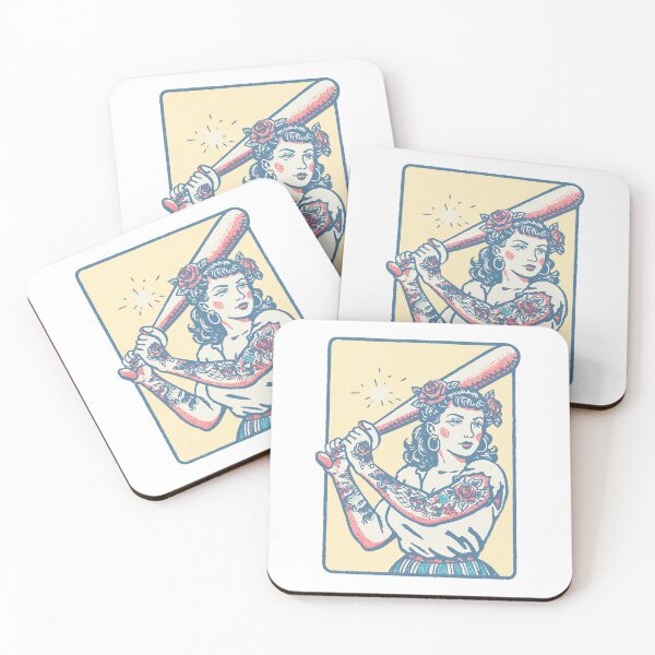 Item preview, Tattooed Vintage Batter – Retro Baseball Art designed and sold by Mystikos Art.