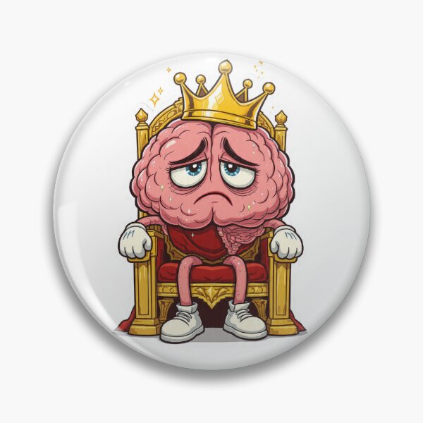 Item preview, Overthinking Brain King – Funny Cartoon Art designed and sold by StickerVibeStudio.