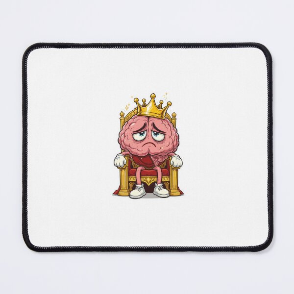 Item preview, Overthinking Brain King – Funny Cartoon Art designed and sold by StickerVibeStudio.