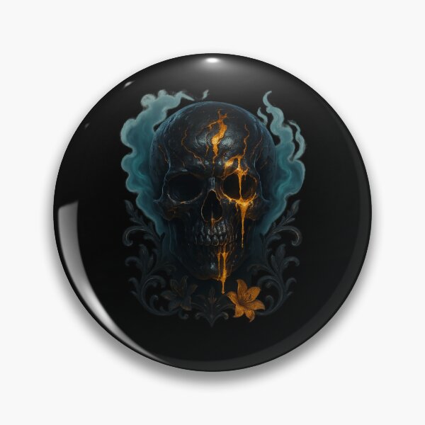 Item preview, Lava skull with turquoise smoke designed and sold by LaNadaYFundante.