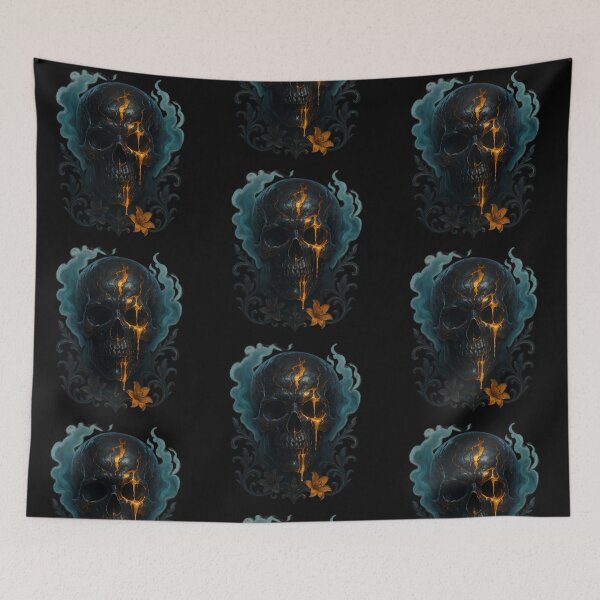Item preview, Lava skull with turquoise smoke designed and sold by LaNadaYFundante.