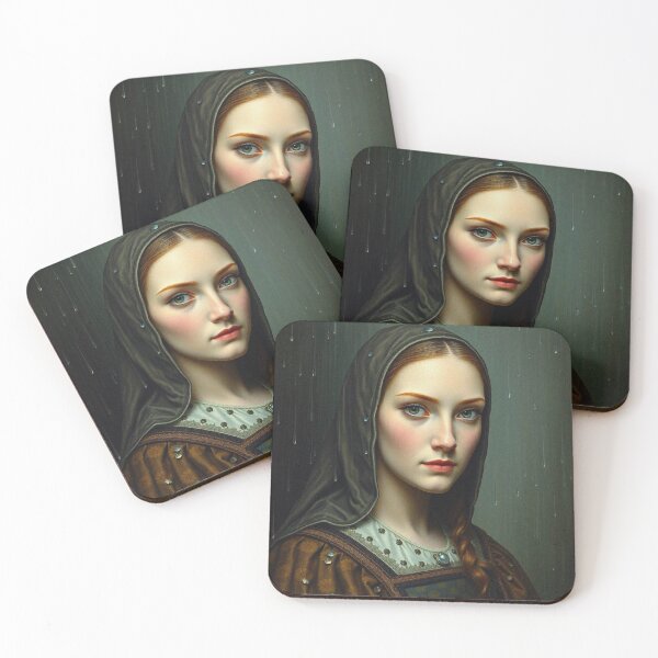 Item preview, Tudor Era Courtier woman in a beautiful period dress portrait art designed and sold by Vintage Designs +.