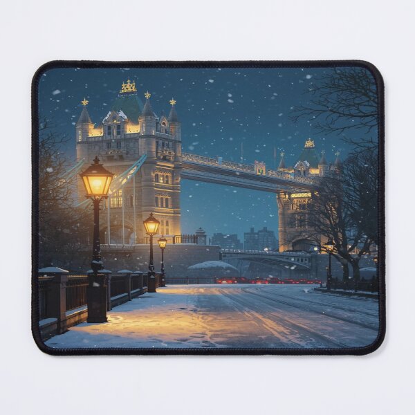 Item preview, Lifestyle Hub: Cozy Winter London Illustration – Snowy Tower Bridge Art designed and sold by M&M Lifestyle Hub.