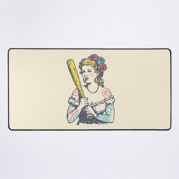 Item preview, Tattooed Woman with Baseball Bat – Pop Art Empowerment designed and sold by Mystikos Art.