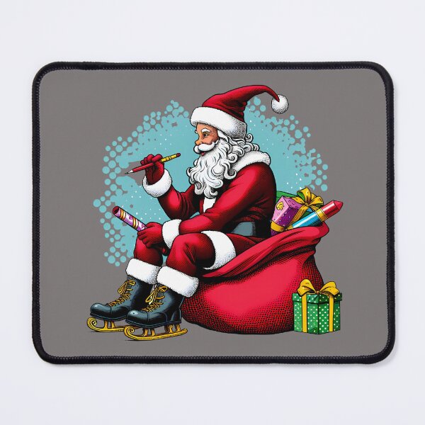Item preview, Pop Art Santa on Ice Skates – Retro Comic-Style Christmas Illustration designed and sold by Art-Arcade6.