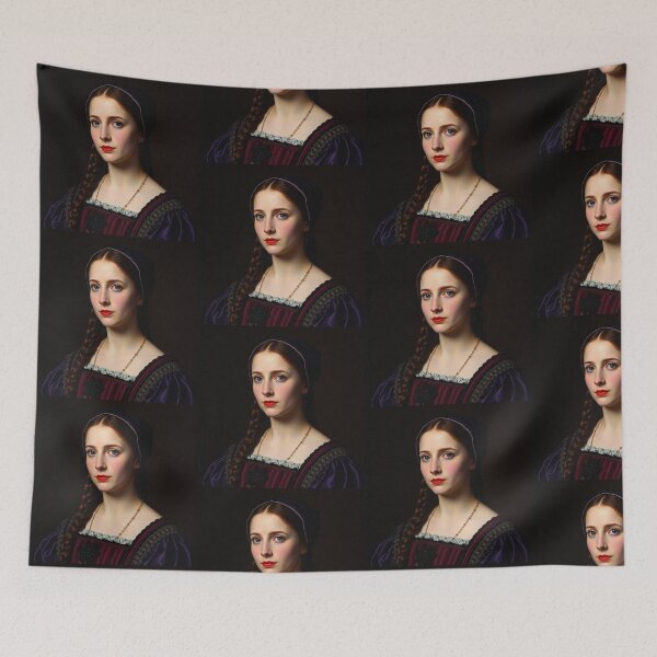 Item preview, Tudor Era Courtier woman in a beautiful period dress portrait art designed and sold by Vintage Designs +.