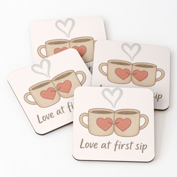 Item preview, Love at First Sip – Cute Coffee Cup Valentine Illustration designed and sold by Ombrya.