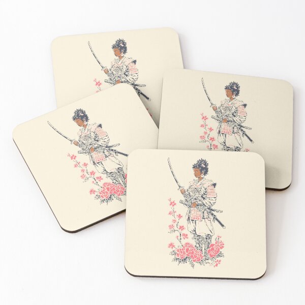 Item preview, Floral Samurai Warrior – Strength and Beauty Art designed and sold by Mystikos Art.