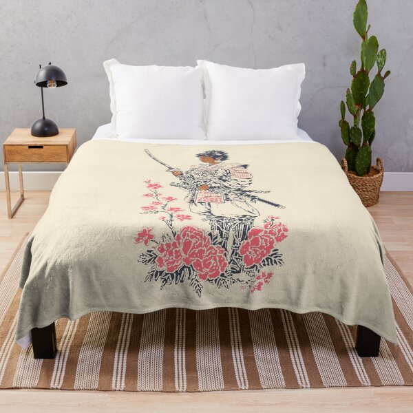 Item preview, Floral Samurai Warrior – Strength and Beauty Art designed and sold by Mystikos Art.