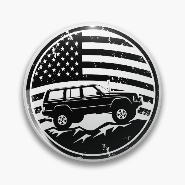 Item preview, American Flag Cherokee XJ Off-Road Badge T-Shirt designed and sold by Off-Road-Zone.