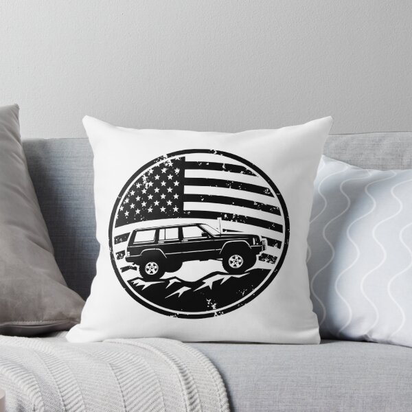 Item preview, American Flag Cherokee XJ Off-Road Badge T-Shirt designed and sold by Off-Road-Zone.