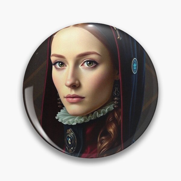 Item preview, Tudor Era Courtier woman in a beautiful period dress portrait art designed and sold by Vintage Designs +.