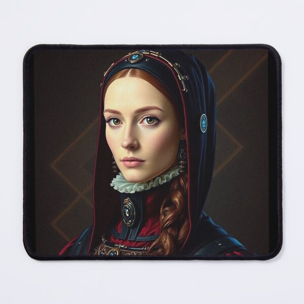 Item preview, Tudor Era Courtier woman in a beautiful period dress portrait art designed and sold by Vintage Designs +.