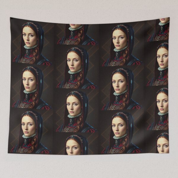 Item preview, Tudor Era Courtier woman in a beautiful period dress portrait art designed and sold by Vintage Designs +.