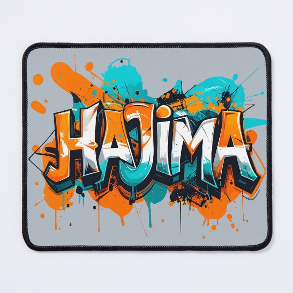 Item preview, Hajima hangul korean, streetstyle graffiti in turquoise, orange, and white - don't do it, leave it alone. designed and sold by LiskoDesign.