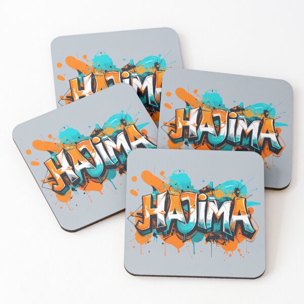 Item preview, Hajima hangul korean, streetstyle graffiti in turquoise, orange, and white - don't do it, leave it alone. designed and sold by LiskoDesign.