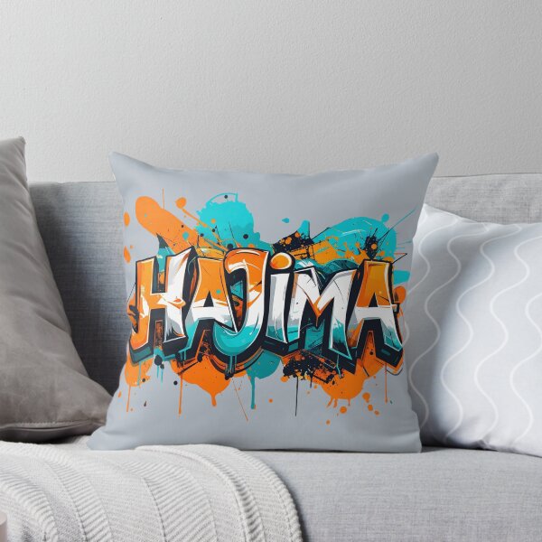 Item preview, Hajima hangul korean, streetstyle graffiti in turquoise, orange, and white - don't do it, leave it alone. designed and sold by LiskoDesign.