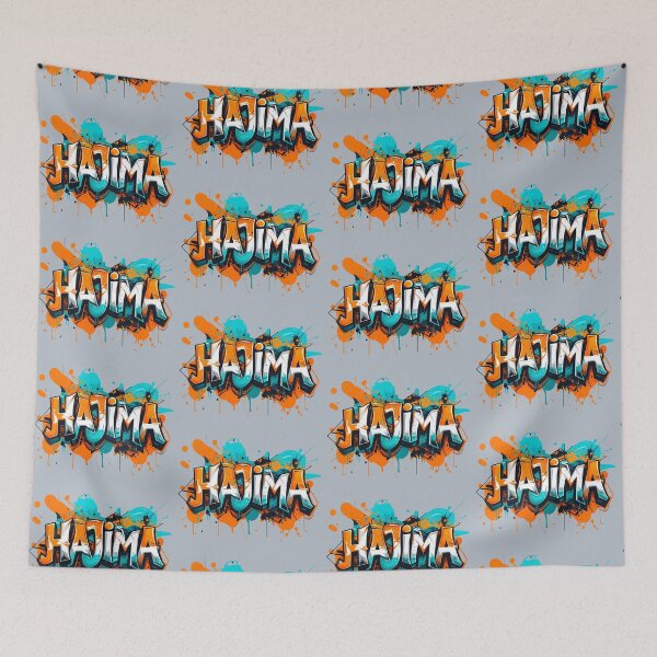Item preview, Hajima hangul korean, streetstyle graffiti in turquoise, orange, and white - don't do it, leave it alone. designed and sold by LiskoDesign.
